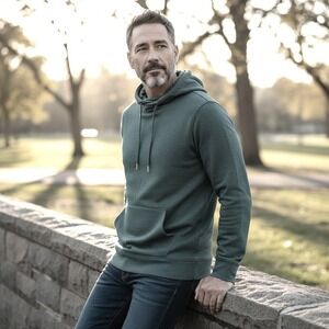 Balance Collection Mens Hoodie Mallard Green Fleece Reflective Detail Small NWT